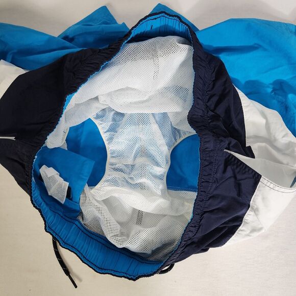 Nautica Men Swim Short Trunks Large Quick Dry Performance Blue Colorblock Pocket - Picture 6 of 9